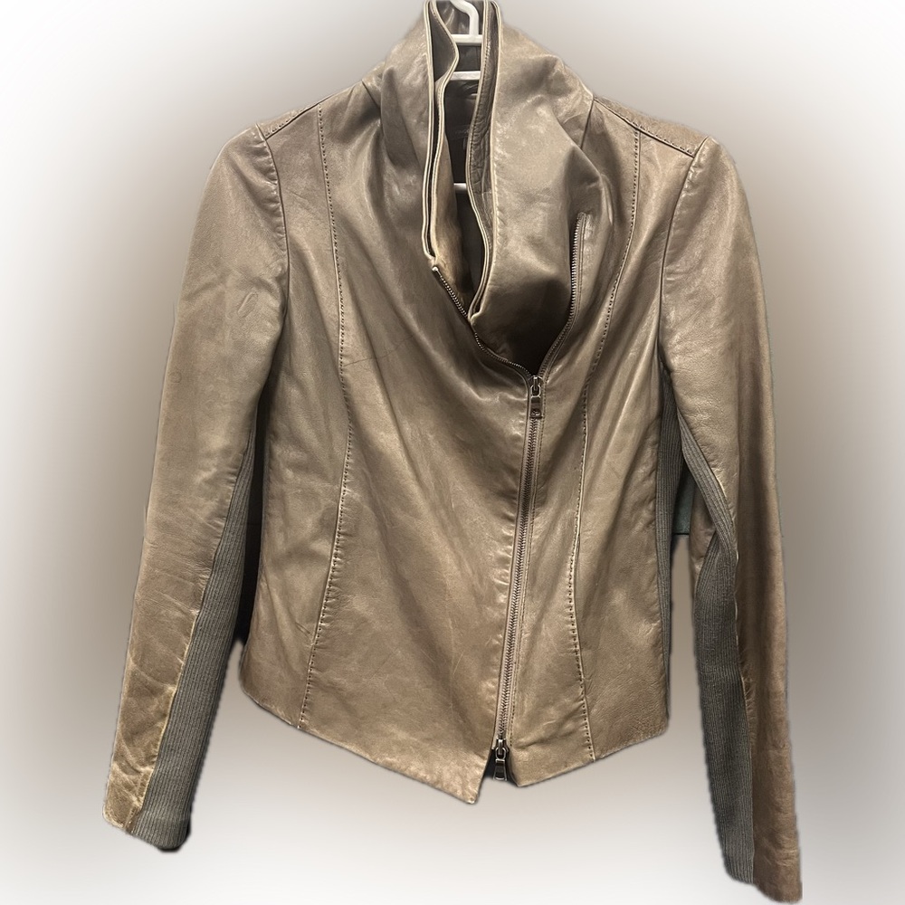 Vince Women's Taupe Leather Jacket
